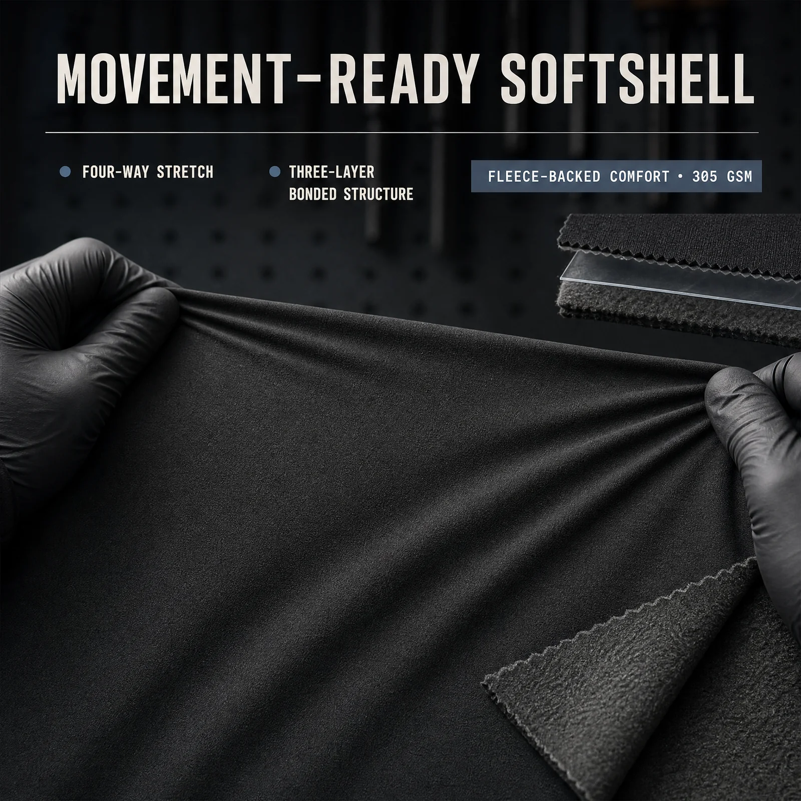 YA2806 four-way-stretch softshell feature reference